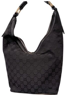 EUC - Gucci Black Monogram Hobo Bag